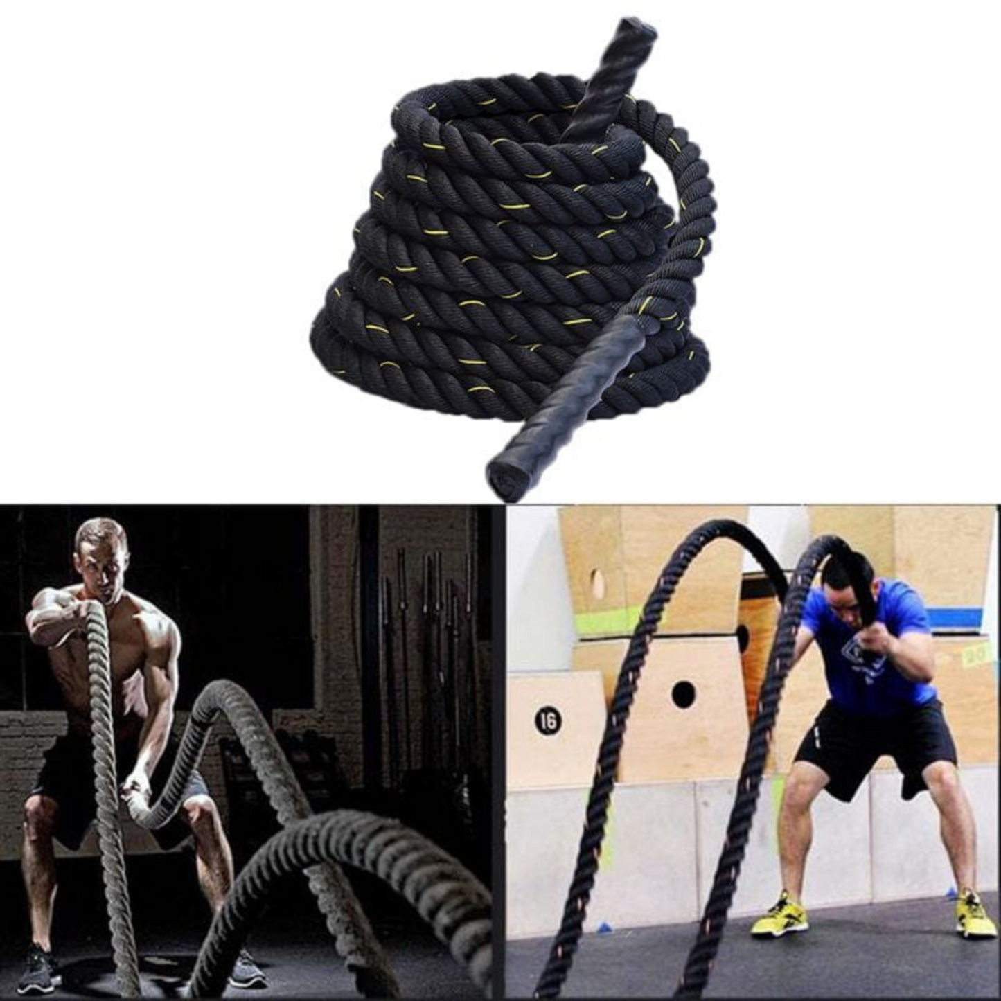 Battle Rope – 30 Feet (38MM) Heavy-Duty Training Rope for Full-Body Workout