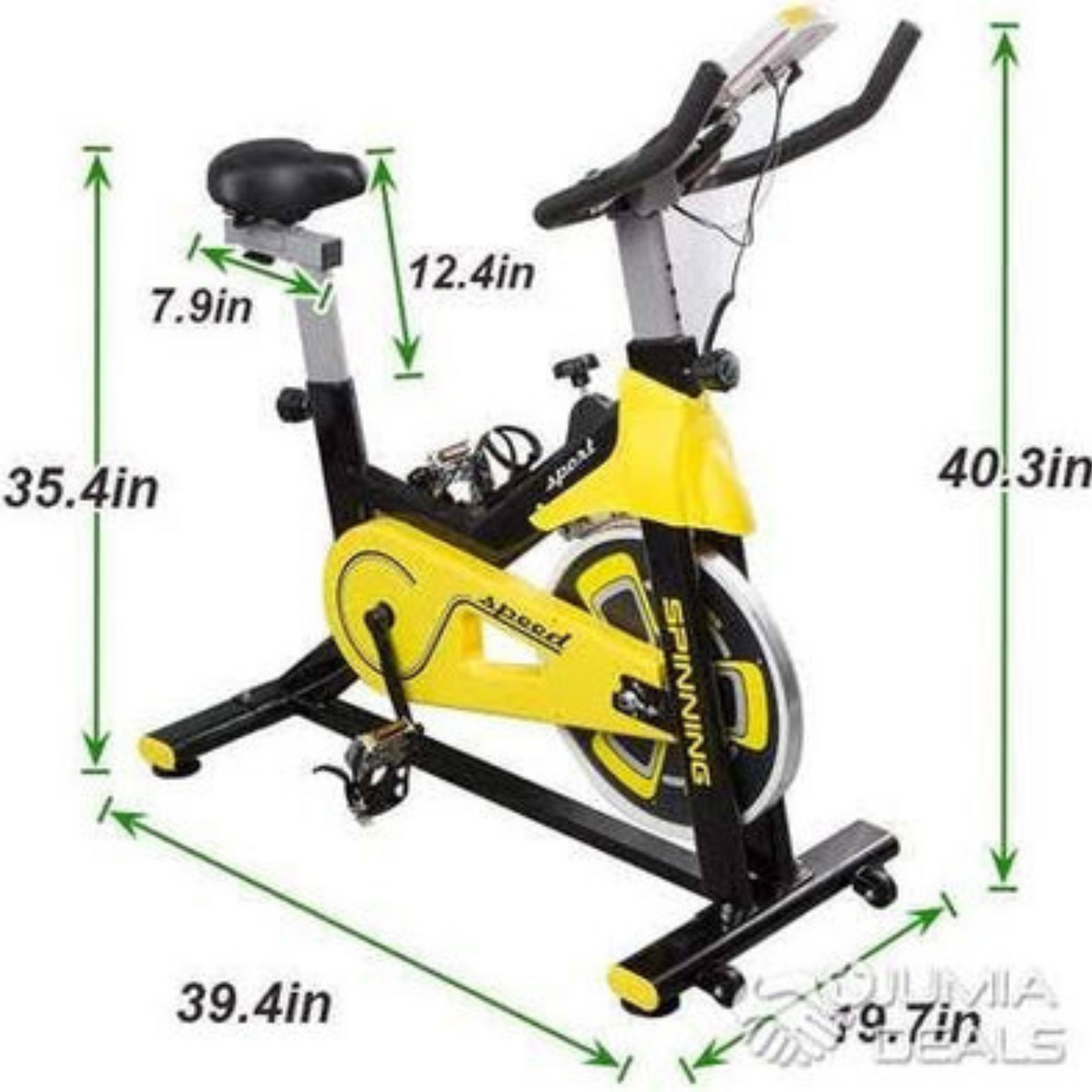 Sports Spin Magnetic Bike – 150 KG Capacity (Yellow)