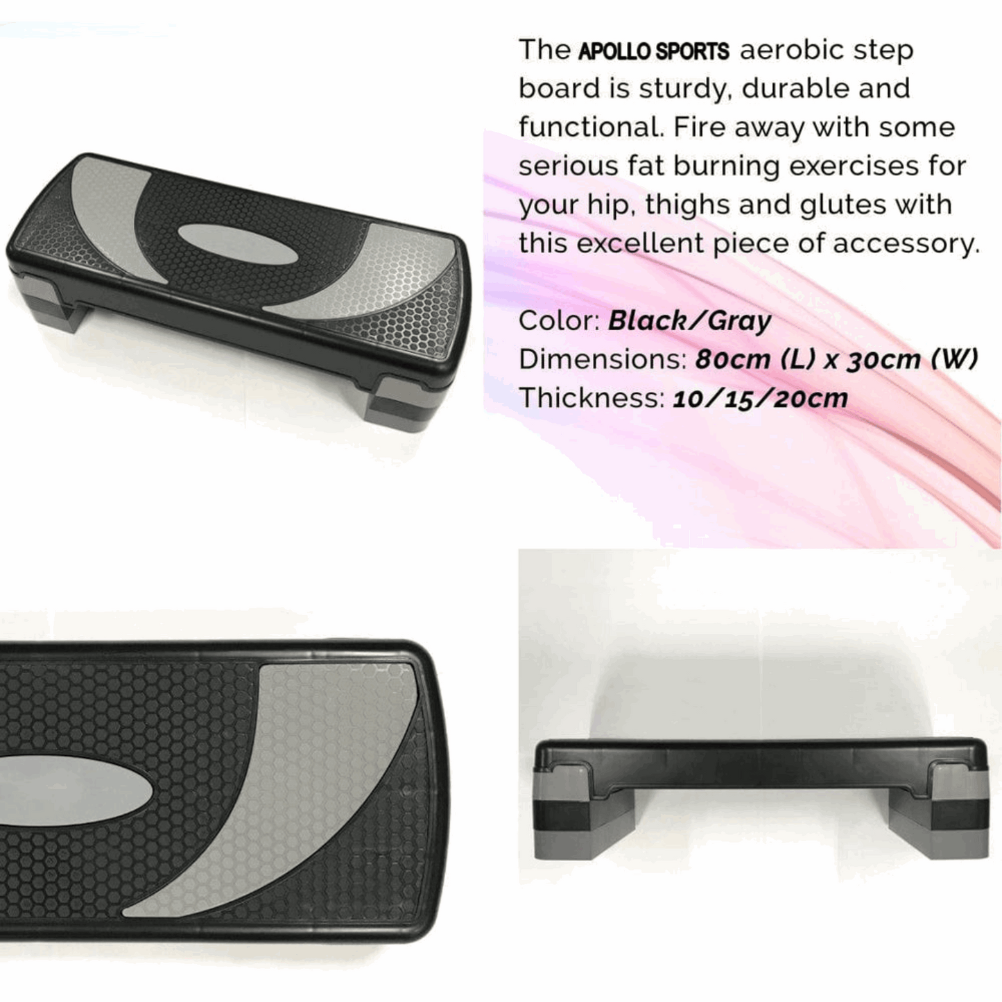 Aerobic Stepper β Large Size 27 Inches (3-Step Adjustable)