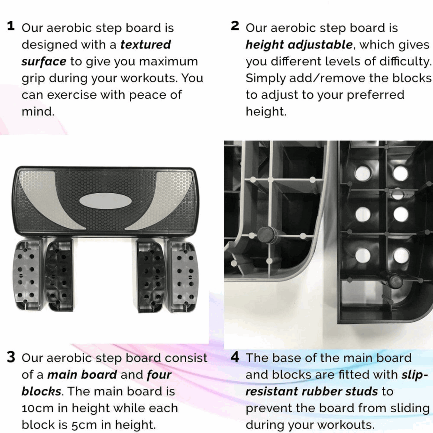 Aerobic Stepper β Large Size 27 Inches (3-Step Adjustable)