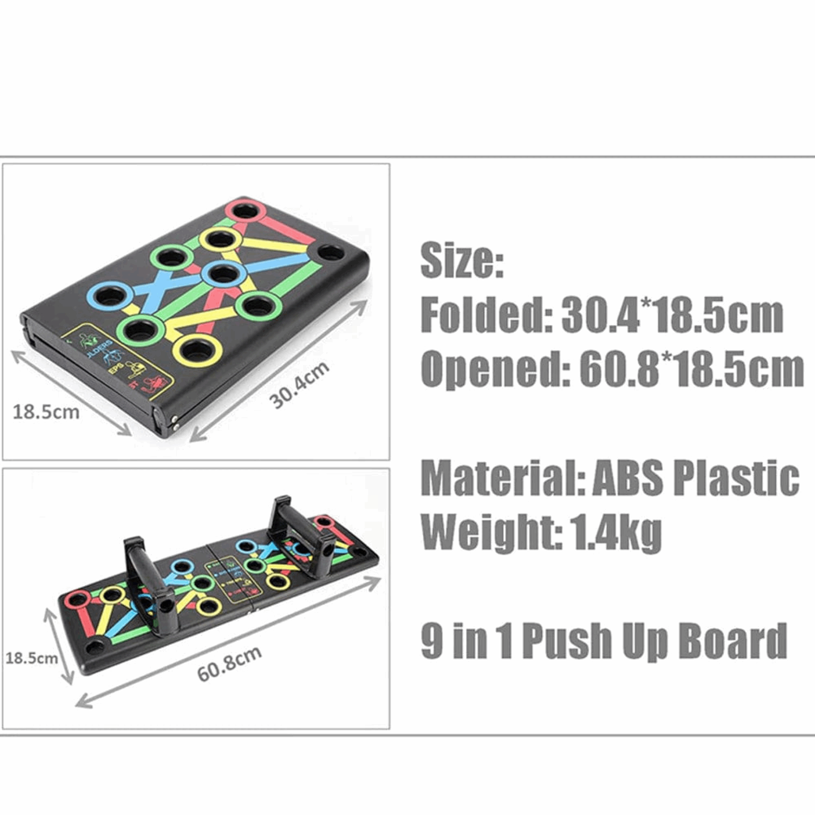 Multipurpose Push-Up Board – Color-Coded Exercise System (Black)