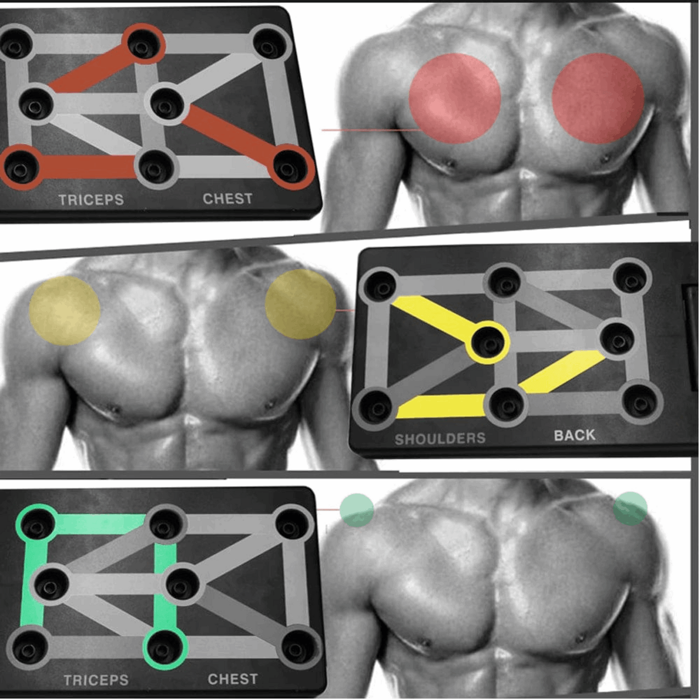 Multipurpose Push-Up Board – Color-Coded Exercise System (Black)